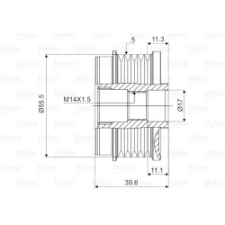  laisvos eigos sankaba, kint. sr. generatorius <small>VALEO NEW SPARE PART</small>