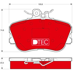  stabdžių trinkelių rinkinys, diskinis stabdys <small>DTEC COTEC</small>